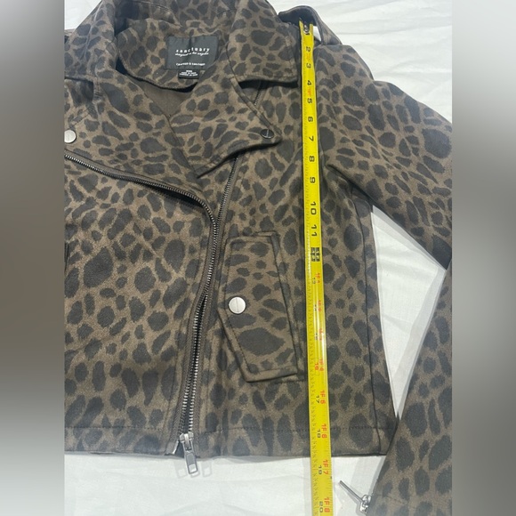 🤎🐆 Sanctuary Faux suede leopard print Casual blazer Women’s Size XXS Brown🤎🐆 - Picture 5 of 8